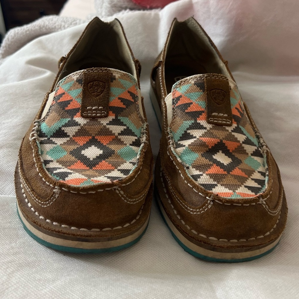 Aztec print ariat shoes